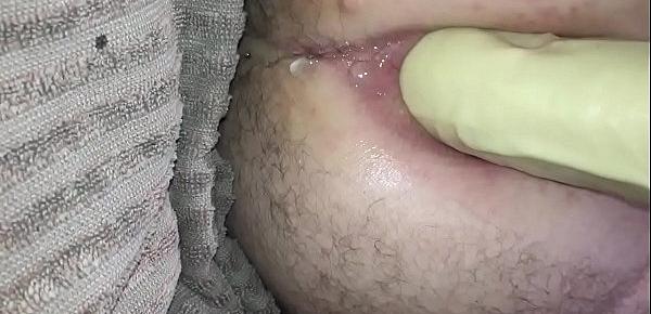 Anus suction cup and dildo anal fuck